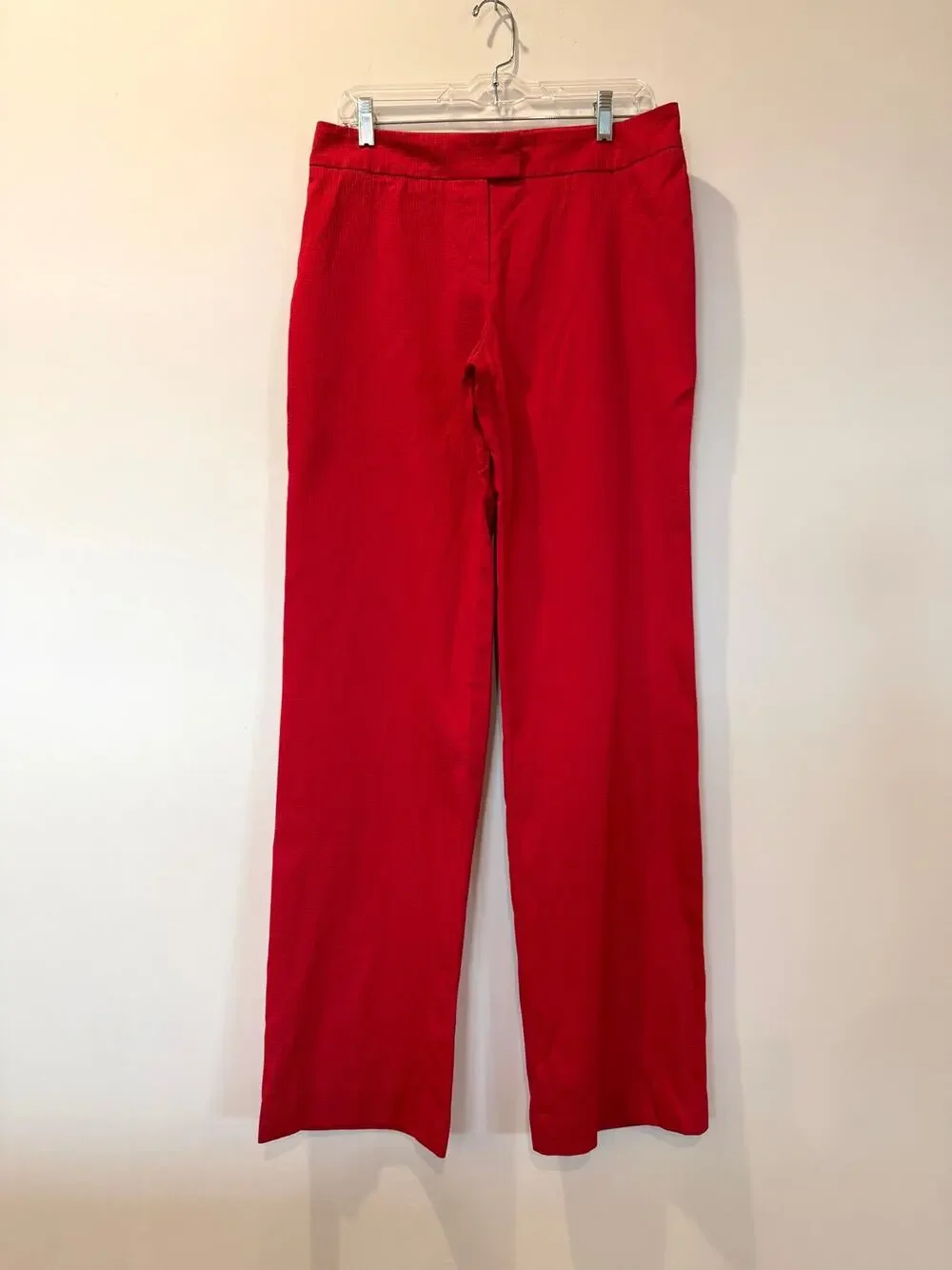 Escada stretch cotton straight leg pants Red Sz 40 US 10 old money designer